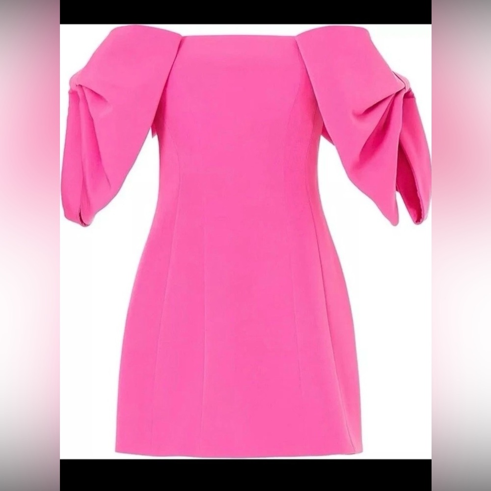 TOCCIN Design Collective Bow Sleeve Mini Dress Size 0 Pink Formal Cocktail - Picture 6 of 11